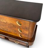Commode italienne Art déco en ronce de noyer, années 1920