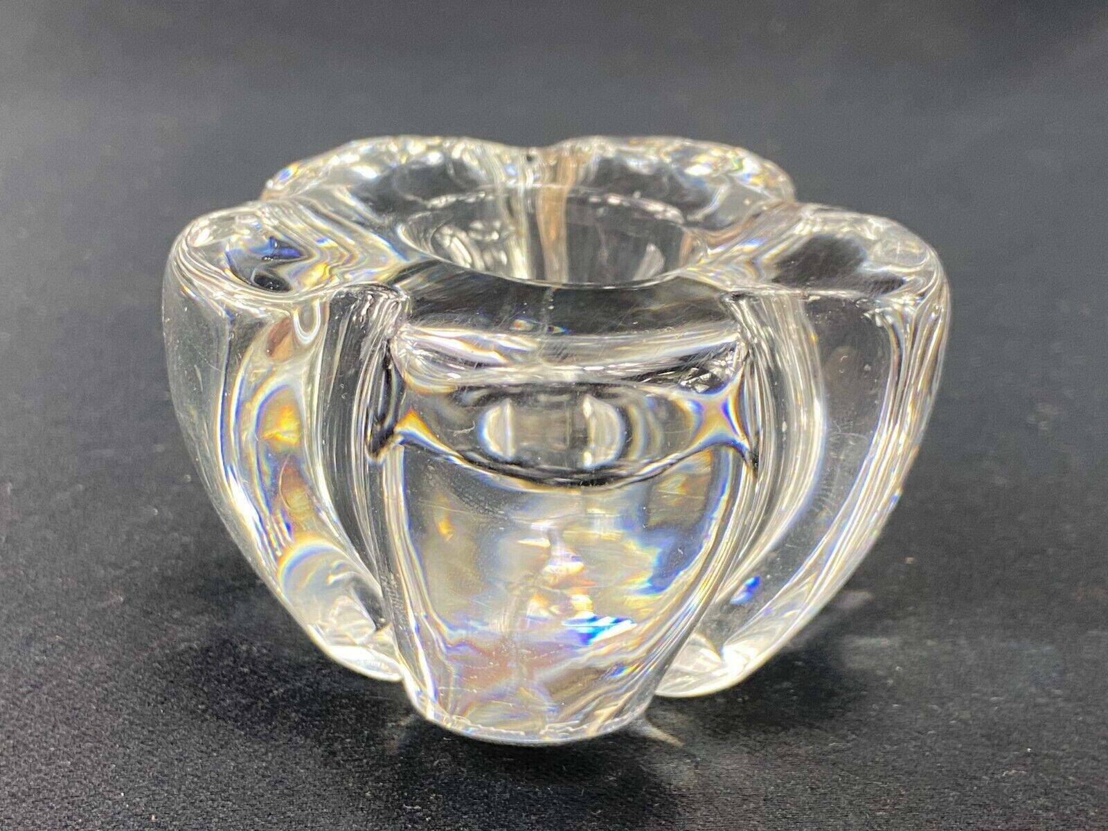 Crystal candle holder signed DAUM