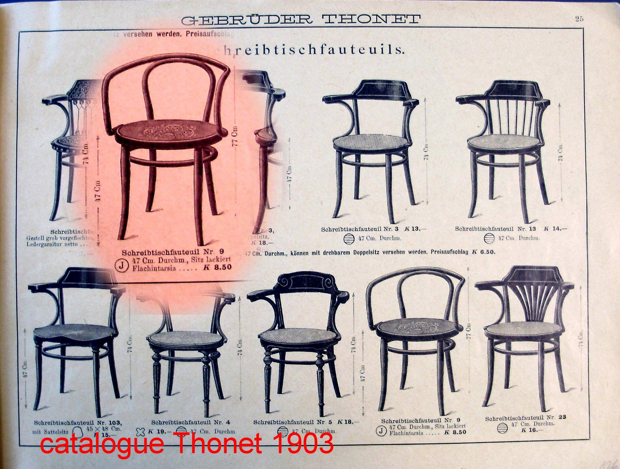 Fauteuil Thonet "Le Corbusier", vers 1905 assise bois à étoile