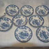 Lot de 8 bols à decor bleu