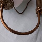 Pair of metal and opaline wall lights