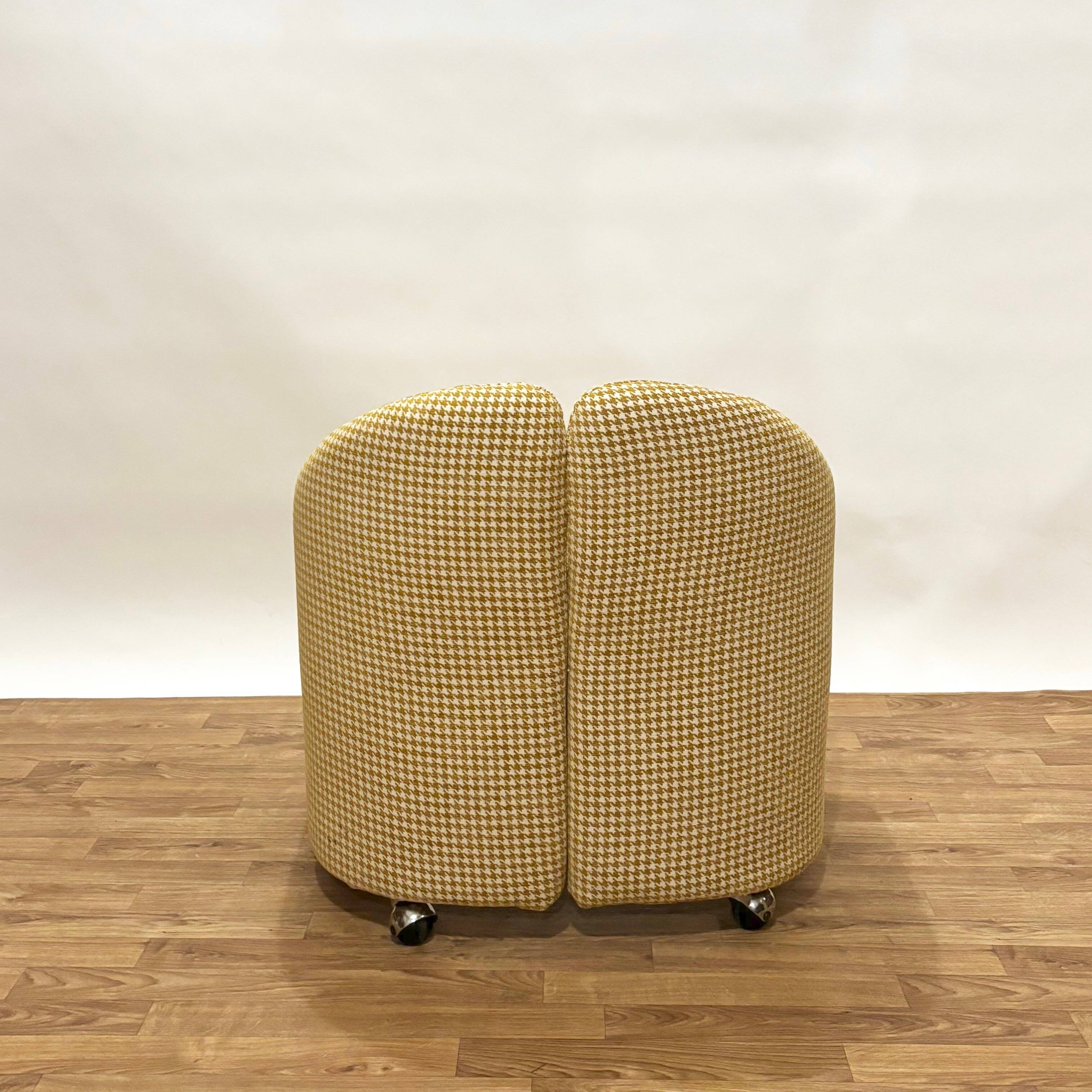 1970s Italian Tecno armchair reupholstered