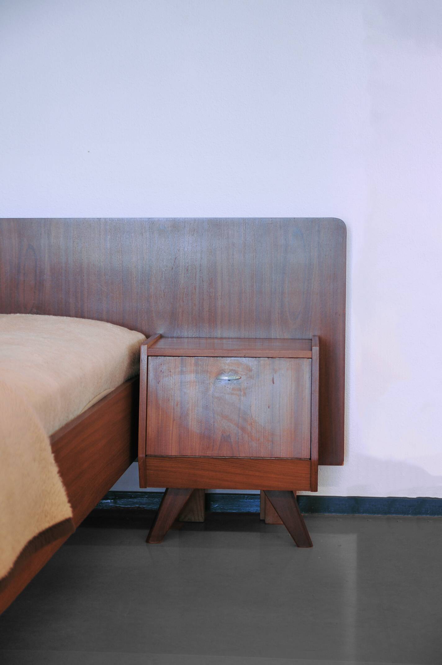 Vintage bed and bedside tables