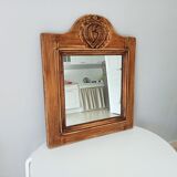 Old mirror in solid oak early twentieth century