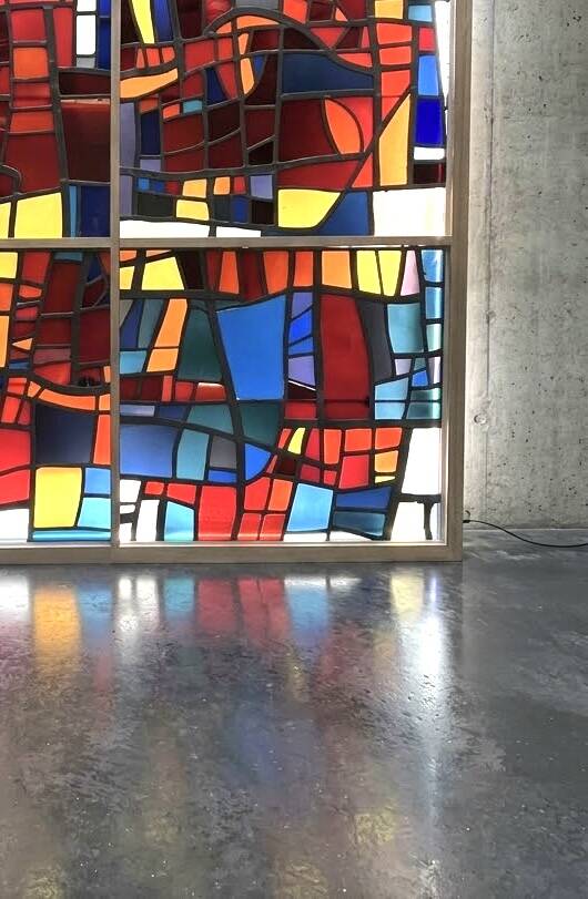 Vitrail  cabinet - Stained Glass 1960