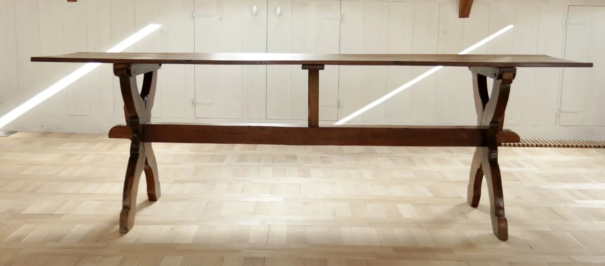 17th-century French oak refectory table / trestle table – 240 cm