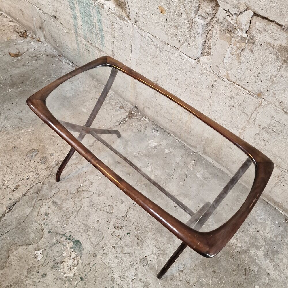 Vintage table basse conception italienne années 50 style ico & luisa parisi.