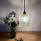 Vintage globe pendant light in green molded glass