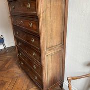 Mahogany and black marble chest of drawers, late 18th-early 19th century
