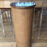 Bread hutch in oak wood and canning made in france 50s