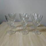 Ensemble de 6 verres en cristal Reims 1950