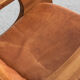 Brutalist rocking chair in pine wood and cognac leather, 1970’s