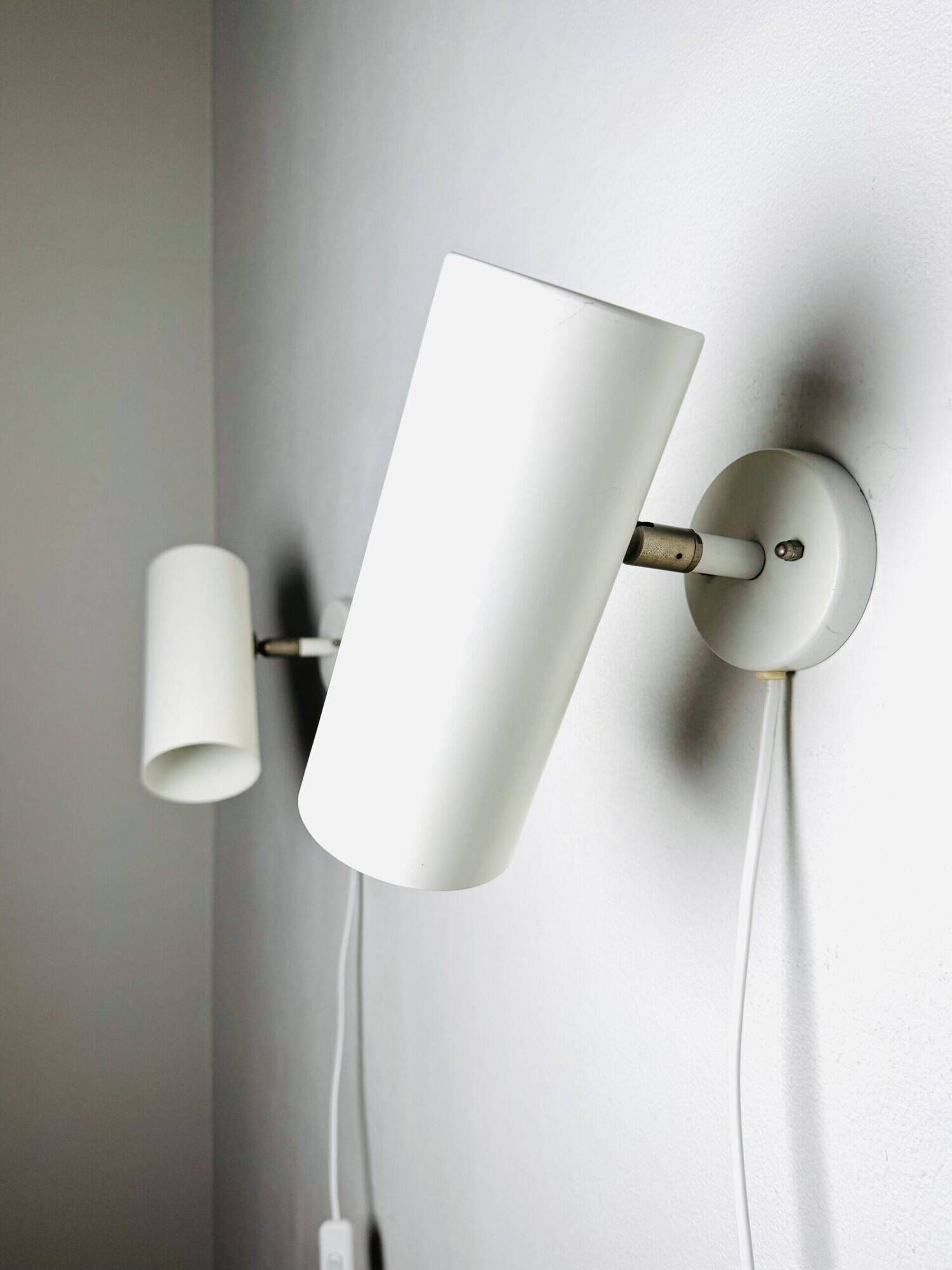 C-1582 Tubular Wall Lamps In White By Raak Amsterdam, The Netherlands 1960S