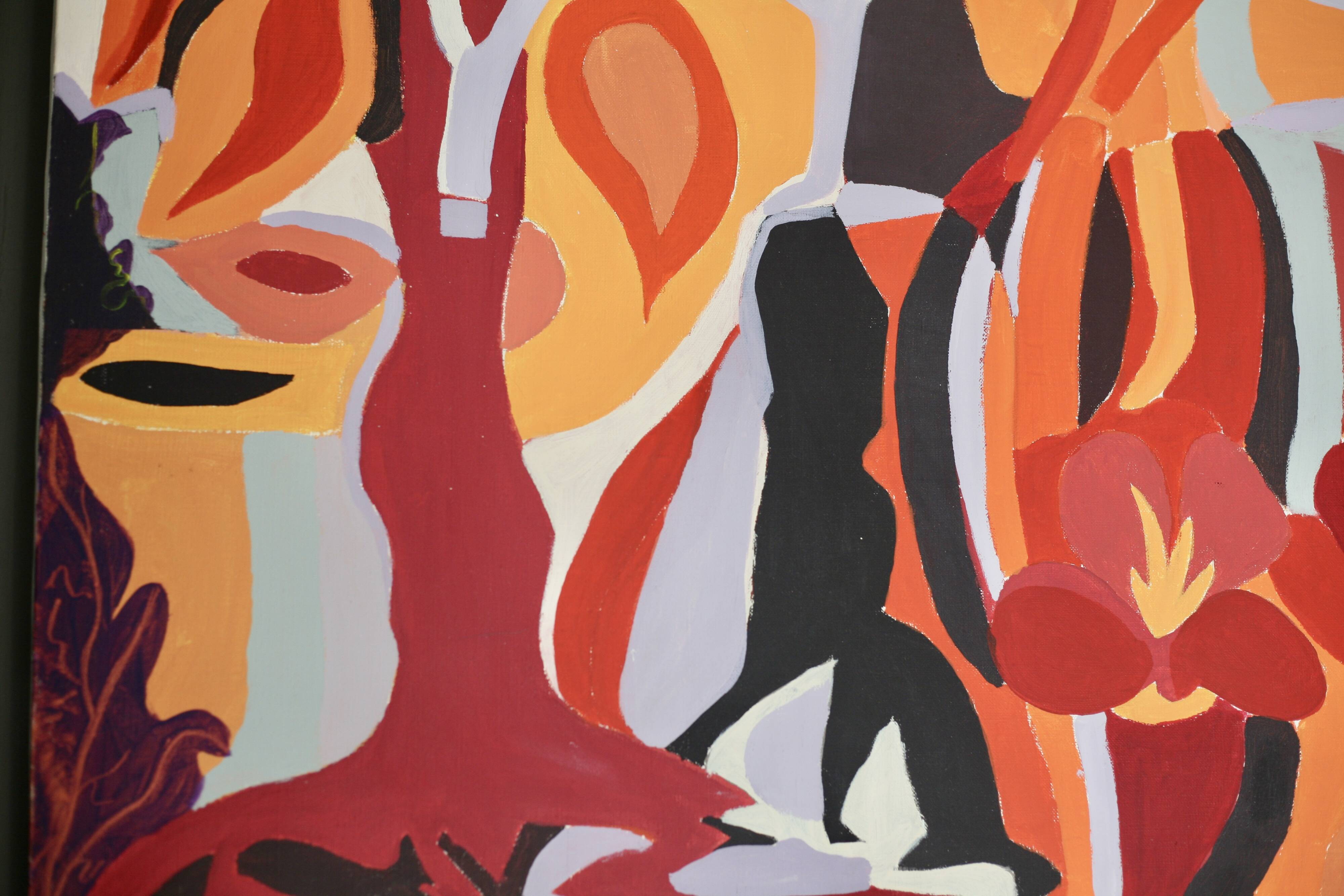 Psychedelic canvas, painting, 70s