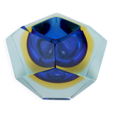 Faceted diamond caviar bowl Mandruzzato Sommerso, Murano glass, Italy, 1960s