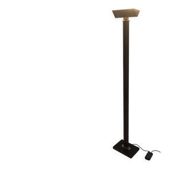Black lacquered and brass floor lamp
