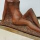 Terracotta sculpture of a female nude by Alberto Sparapani, signed.