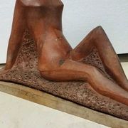 Terracotta sculpture of a female nude by Alberto Sparapani, signed.