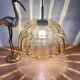 XXL vintage amber glass globe pendant light
