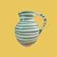 Glazed ceramic jug Gmundner Keramik – White and green stripes