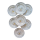 7 hand-painted earthenware dessert plates – France, 1950s