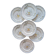 7 hand-painted earthenware dessert plates – France, 1950s