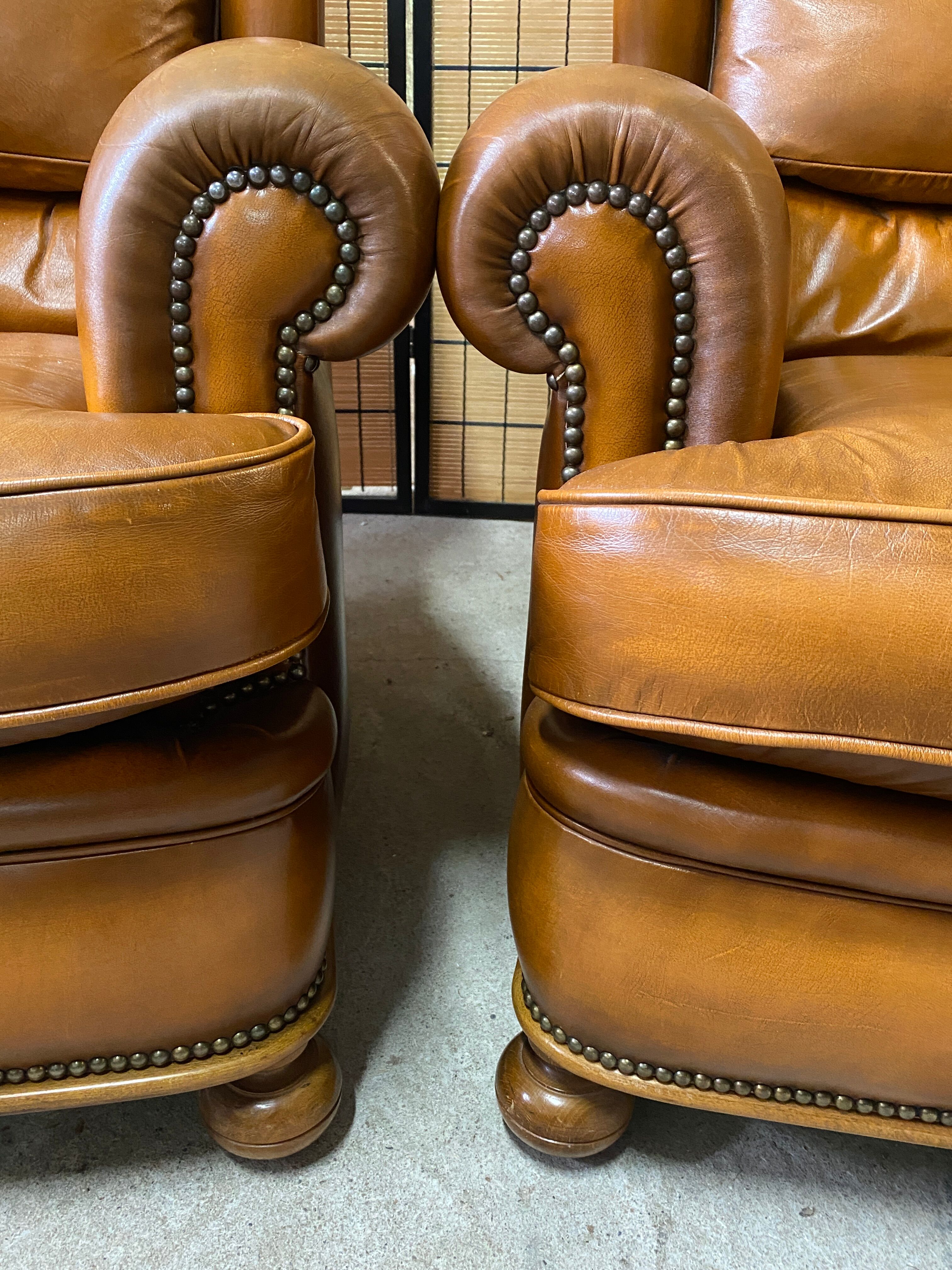 Pair of club armchairs