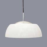 Chrome metal suspension, methacrylate and white glass, 1960s