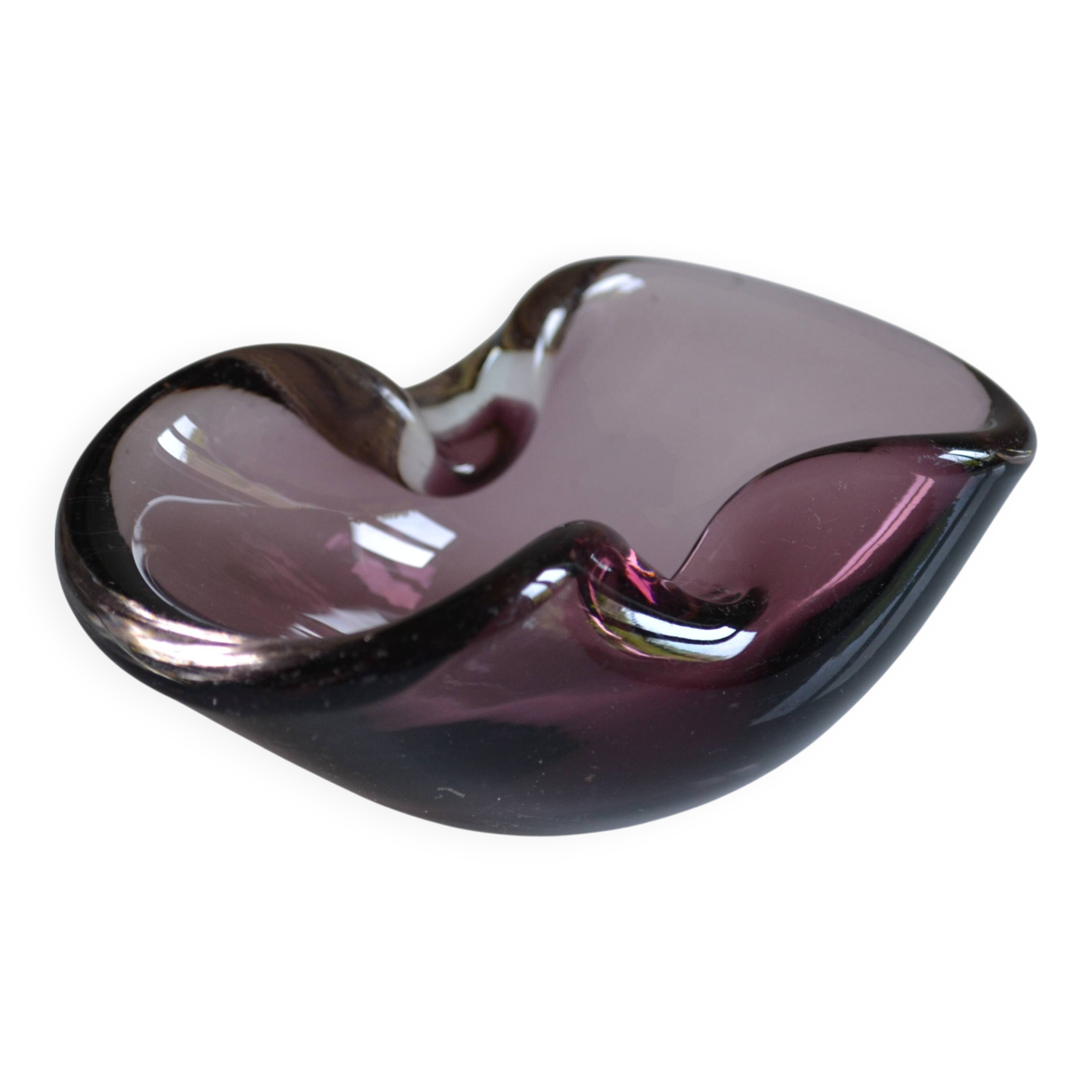 60s ashtray or empty pocket, purple Murano glass, Italy