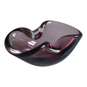 Cendrier ou vide poche 60's verre de Murano violet Italie