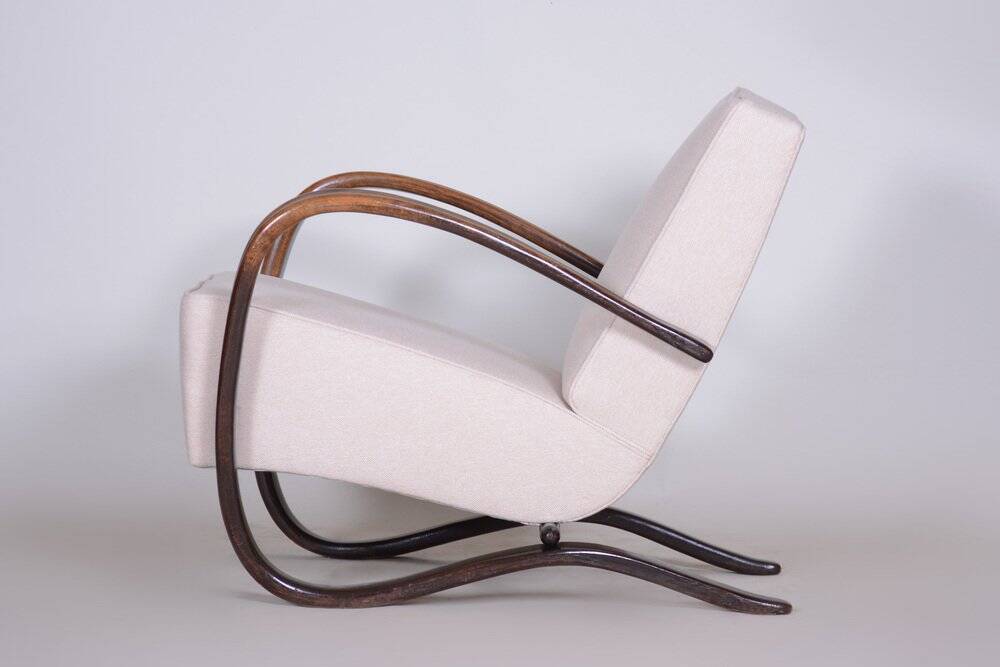 Fauteuil en hêtre Art Déco modèle H-269 attribué à Jindrich Halabala pour Up Zavody, ancienne Tchécoslovaquie, années 1930.