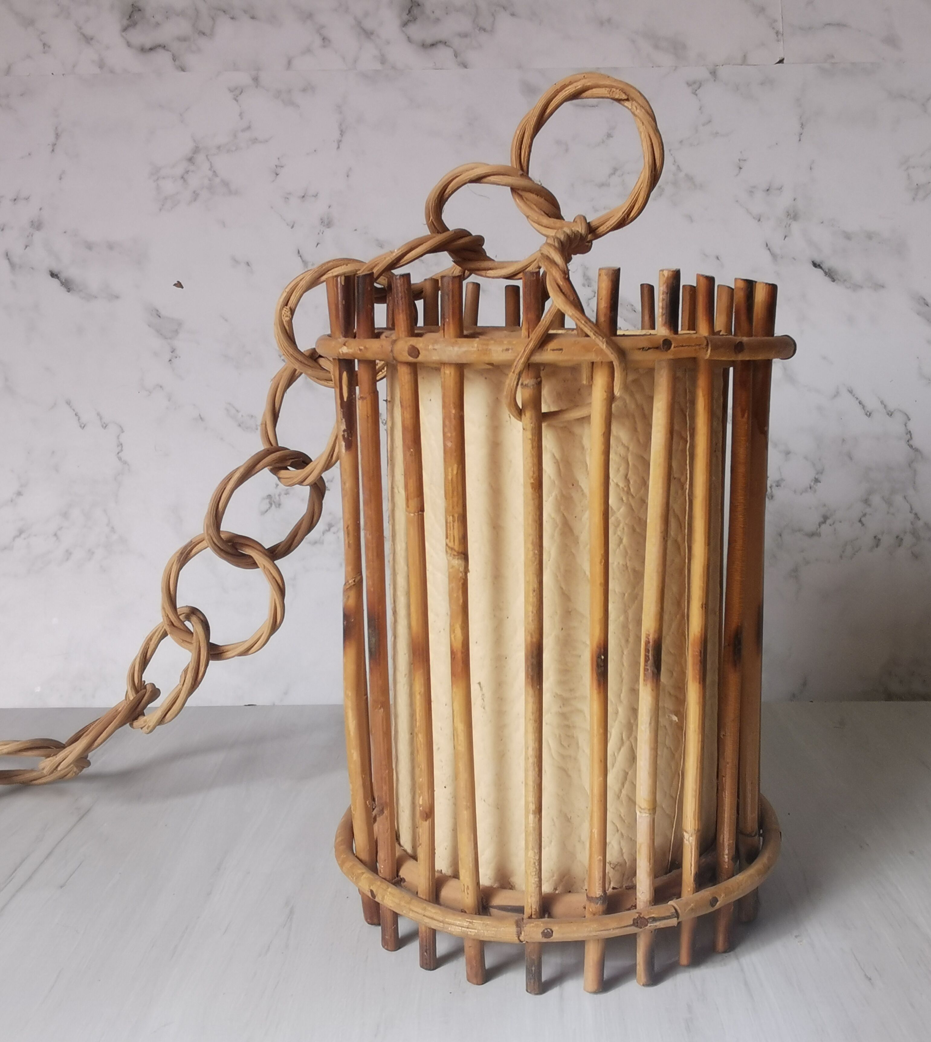 Vintage bamboo and rattan suspension