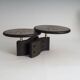 Rare two-tier modular brutalist coffee table by Paul Kingma