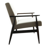 Vintage armchair in light beige corduroy designed by H. Lis.