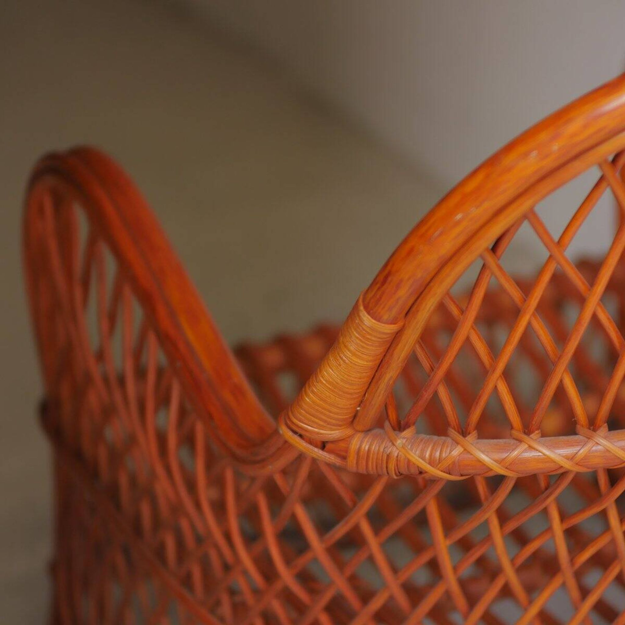 Wicker armchairs by Gervasoni, Italy, 1970s, set of 2