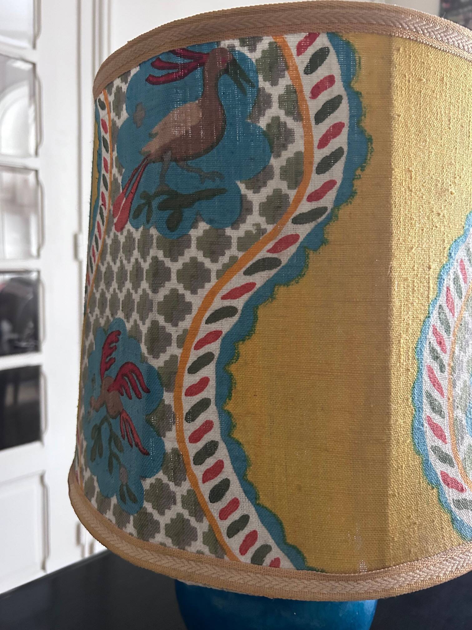 blue ceramic lamp 1970