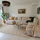 Canapé d'angle modulable xl bobochic nihad velours côtelé beige. très bon é