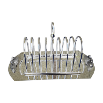 Toast door with silver metal tray for 8 toasts L 30 cm