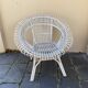 Fauteuil vintage en rotin blanc