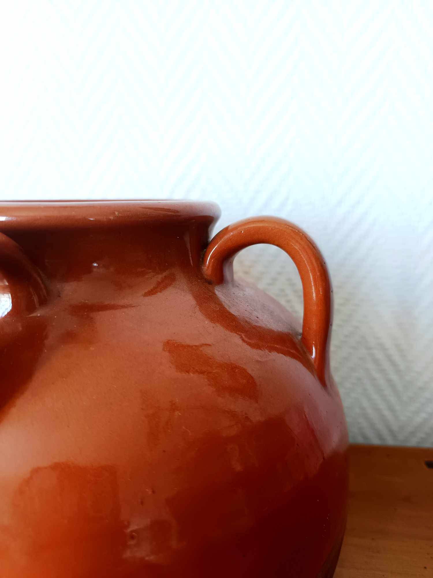 Vintage glazed pottery vase