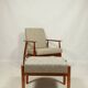 Scandinavian armchair and footrest granola beige concluded by H.Lis 300-190