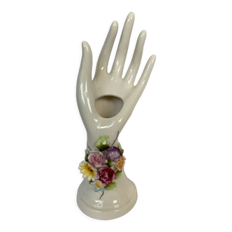 Soliflore vase, vintage hand ring