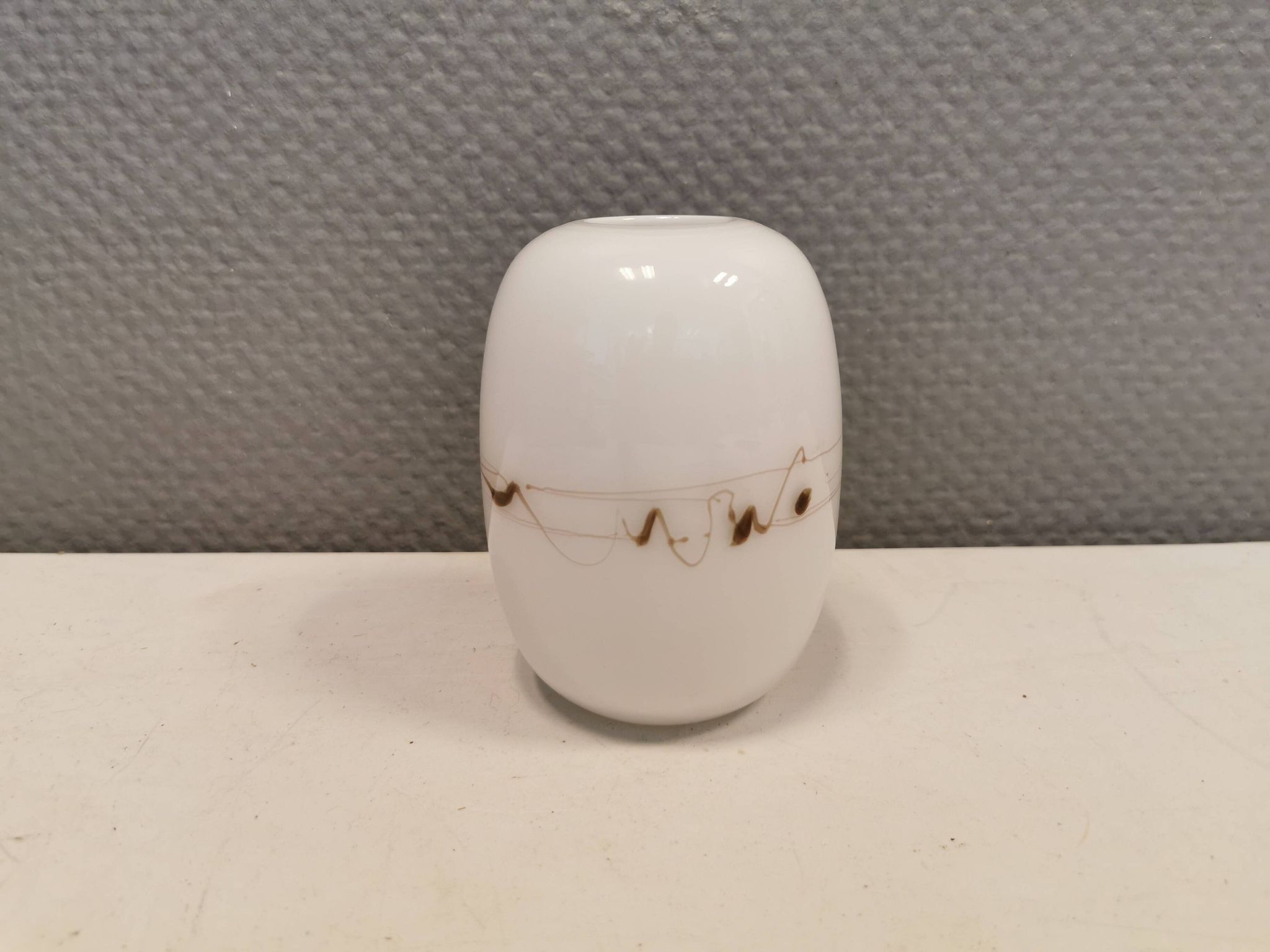 Small beautiful vase, designed by Michael Bang for Holmegaard Denmark in 1983.