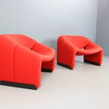 Pierre Paulin Set of 2 F598 Groovy Armchairs for Artifort New Upholstery, 1972