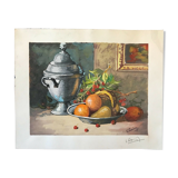 Very beautiful still anonymous gouache first half of the 20th century