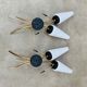 Pair of 1950s wall lights, opaline and brass tulips, Lunel Arlus