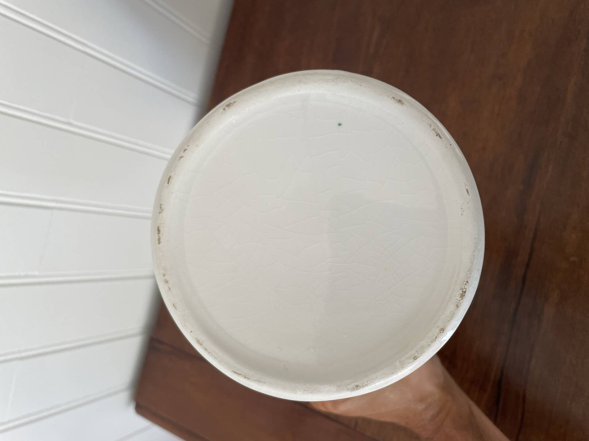 Pichet carafe en céramique blanc et bleu