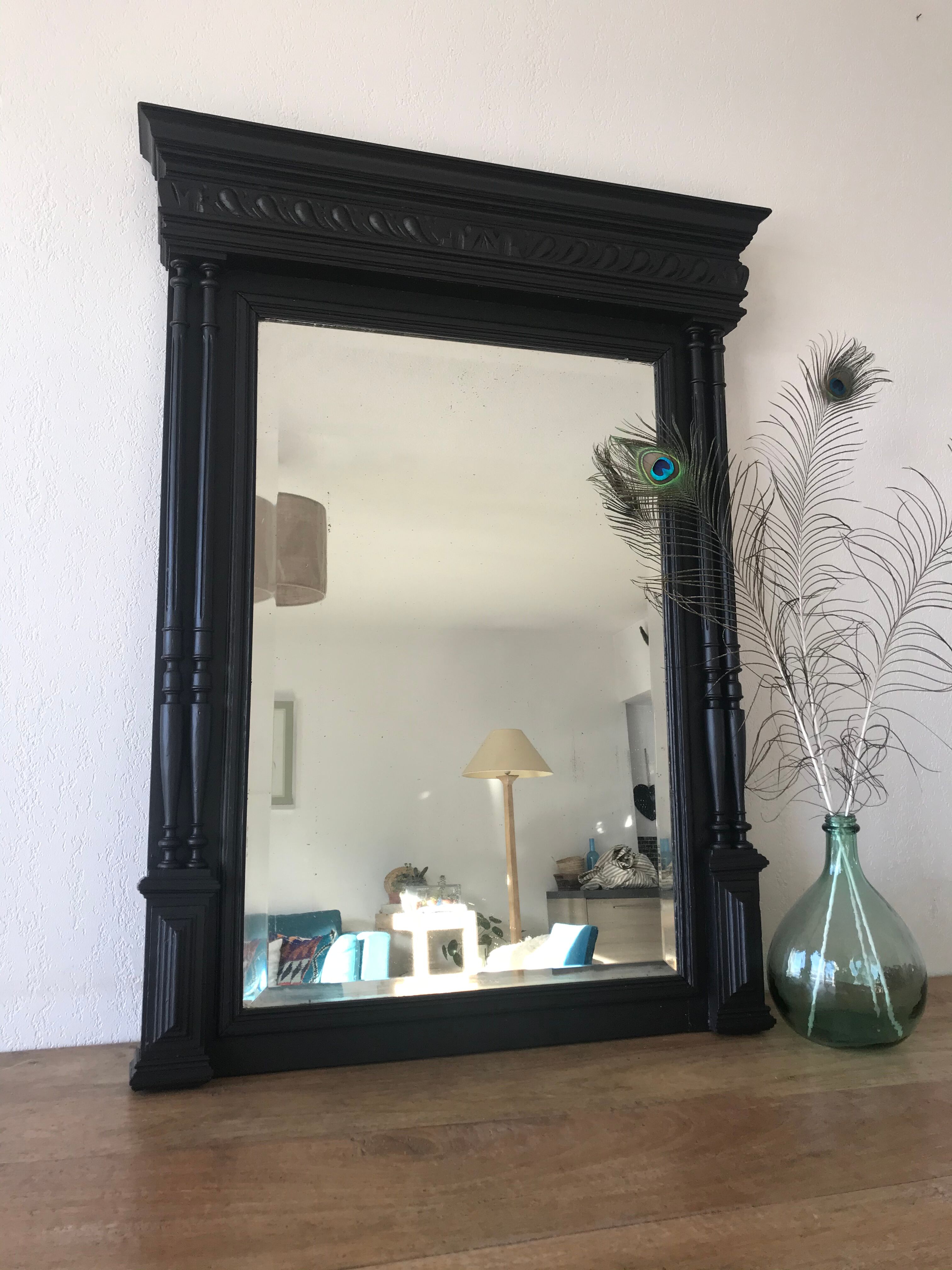 Mirror black trumeau - 107x81cm