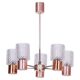 Mid-Century Chandelier in Chrome, Steel, Copper, and Glass, Czech, 1960s