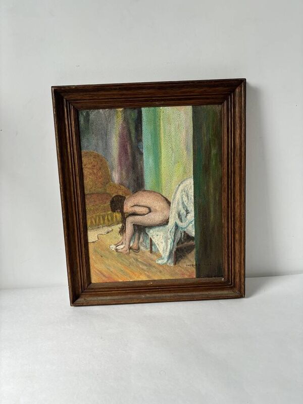 Tableau ''Nu influence Degas'' 1960 France signé Jacques Galey